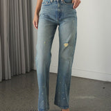 Echo High Straight Jeans - Bay Sky Dirty