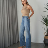 Echo High Straight Jeans - Bay Sky Fade