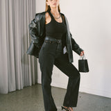 Echo High Straight Jeans - Tar Retro Black