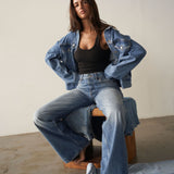 Joey Trucker Jacket - Stream Sky Retro