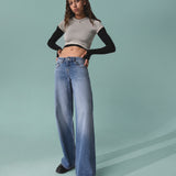 Rhue Wide Jeans TALL - Stream Sky Fade