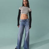 Rhue Wide Jeans TALL - Stream Sky Fade