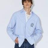 Wes Shirt - Lt Blue Stripe Draw
