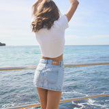 Ziggy Mid Skirt - Stream Light Worn