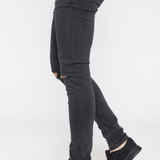 Chase Skinny Jeans - Greyish Black Ripped Knee