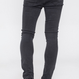 Chase Skinny Jeans - Greyish Black Ripped Knee