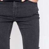 Chase Skinny Jeans - Greyish Black Ripped Knee