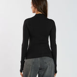 Aria Long Sleeve Top - Black