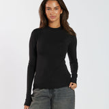 Aria Long Sleeve Top - Black
