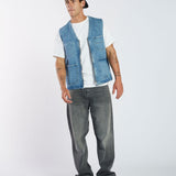 Denver Worker Vest - Stream Sky Retro Contrast