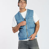 Denver Worker Vest - Stream Sky Retro Contrast
