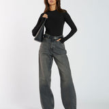 Donna Baggy Jeans - Mid Grey Used