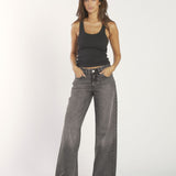 Rhue Wide Jeans - Mid Grey Used
