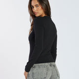 Stella Long Sleeve Top - Black