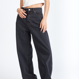 Donna Baggy Jeans - Dust Washed Black