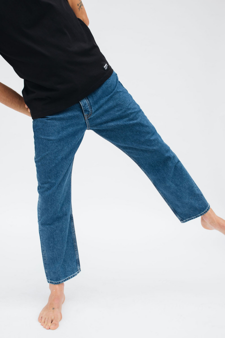 Dash Straight Jeans - Pebble Mid Retro