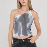 Cece Top - Blue Stripe Dye