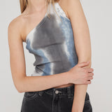 Cece Top - Blue Stripe Dye