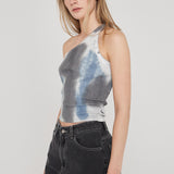 Cece Top - Blue Stripe Dye