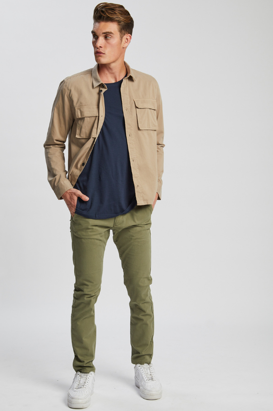 Cade Shirt  - Khaki - Dr Denim Jeans - Australia & NZ
