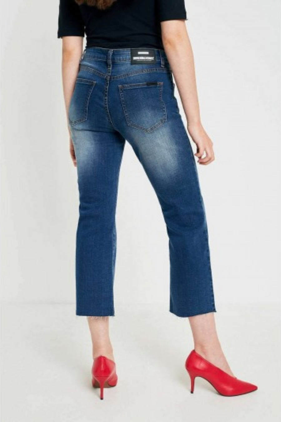 Meadow Jeans - Worn Mid Blue Raw Hem - Dr Denim Jeans - Australia & NZ