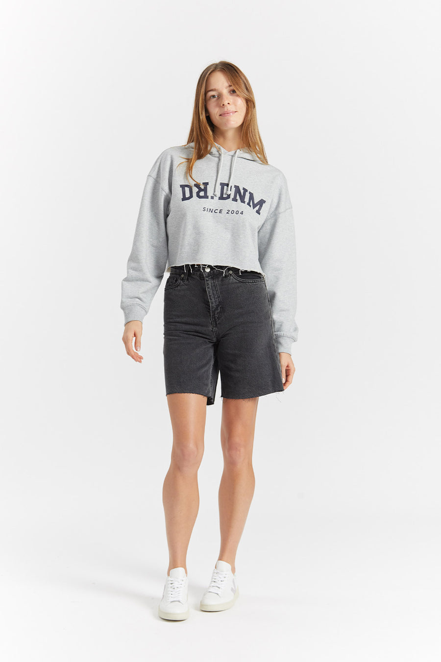 Gwen Hoodie Grey Varsity Wordmark - Dr Denim Jeans - Australia & NZ