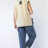 Unisex Dey Pile Vest Light Khaki