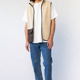 Unisex Dey Pile Vest Light Khaki