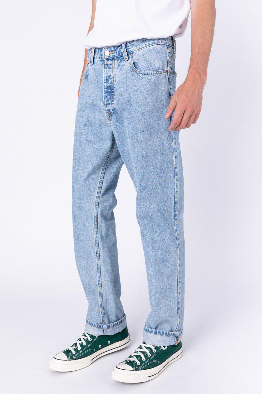 Mens Jeans Work Straight Regular Denim Pants Rigid Light Mid Dark Blue