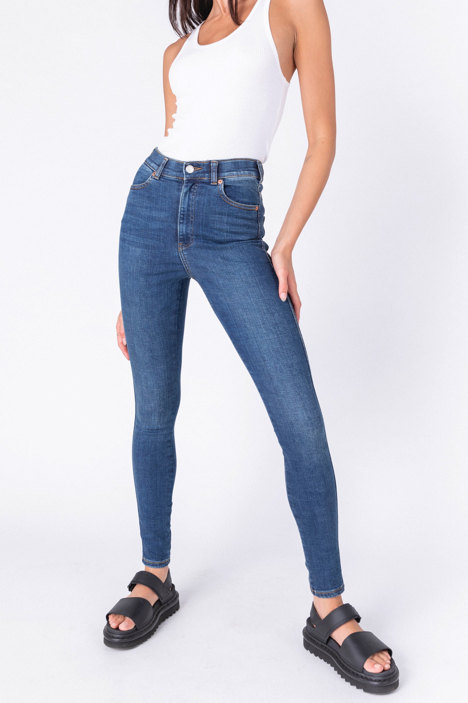 Dr Denim Australia Moxy Skinny Jeans Hurricane Dark Blue – Dr