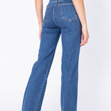 Moxy Straight Jeans - Pyke Plain Dark Blue