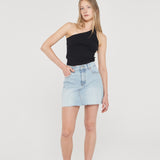 Echo Mini Skirt - Light Blue Jay Raw Hem