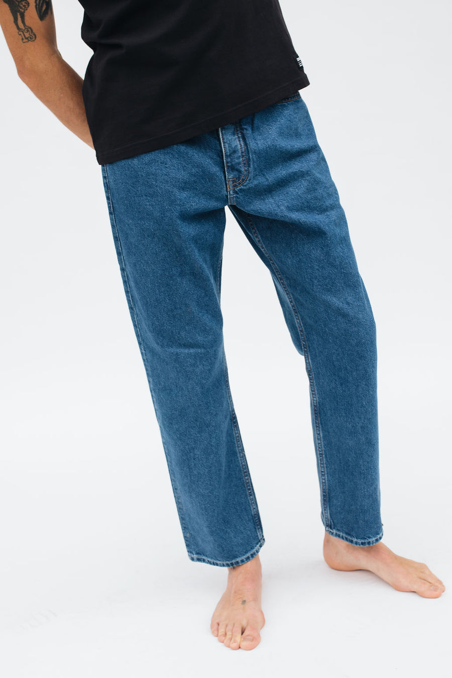 Dash Straight Jeans - Pebble Mid Retro