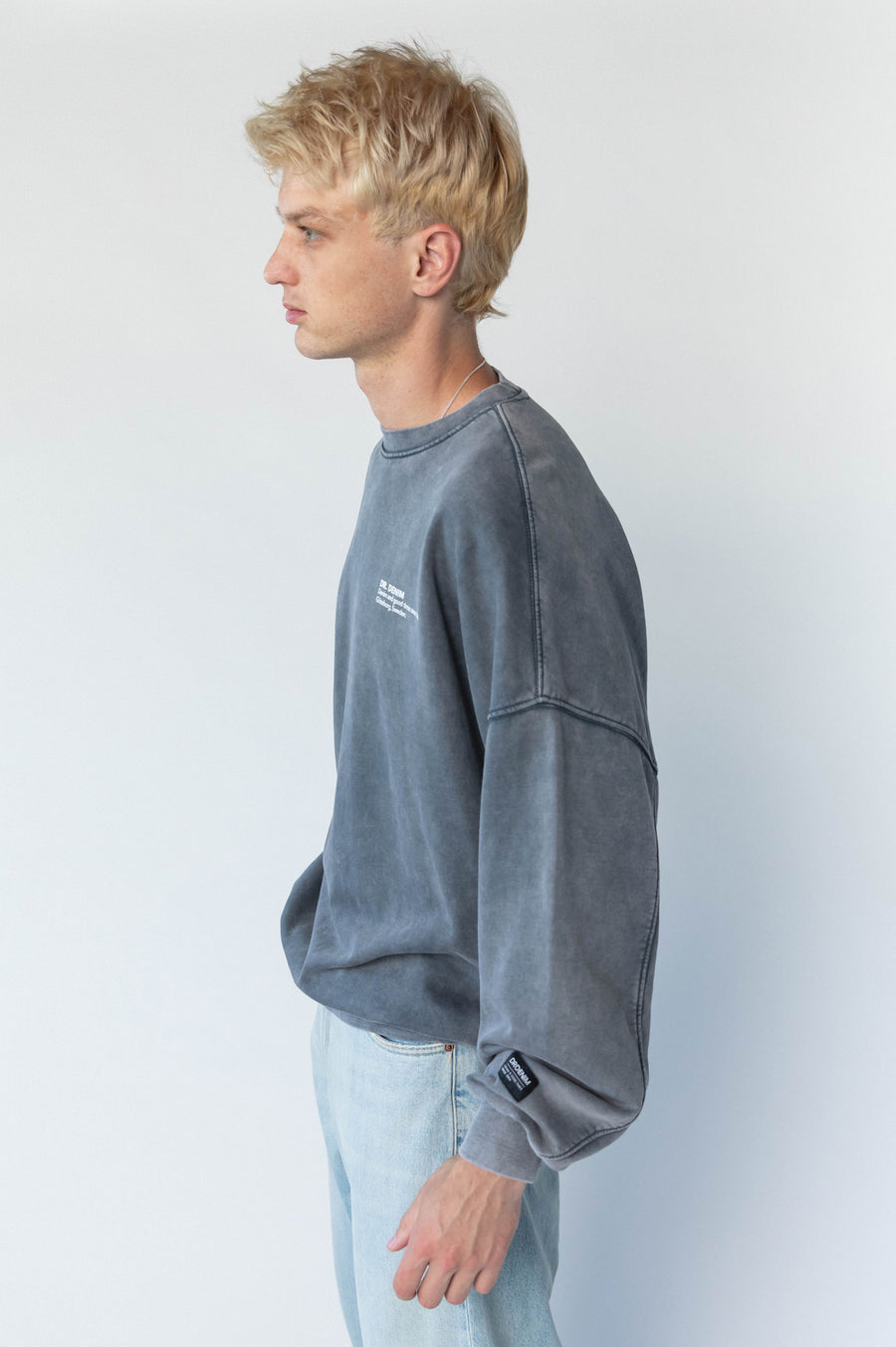 Denim sweatshirt hot sale