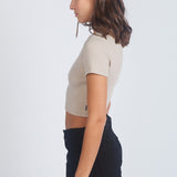 Nina Rib Top - Pale Taupe