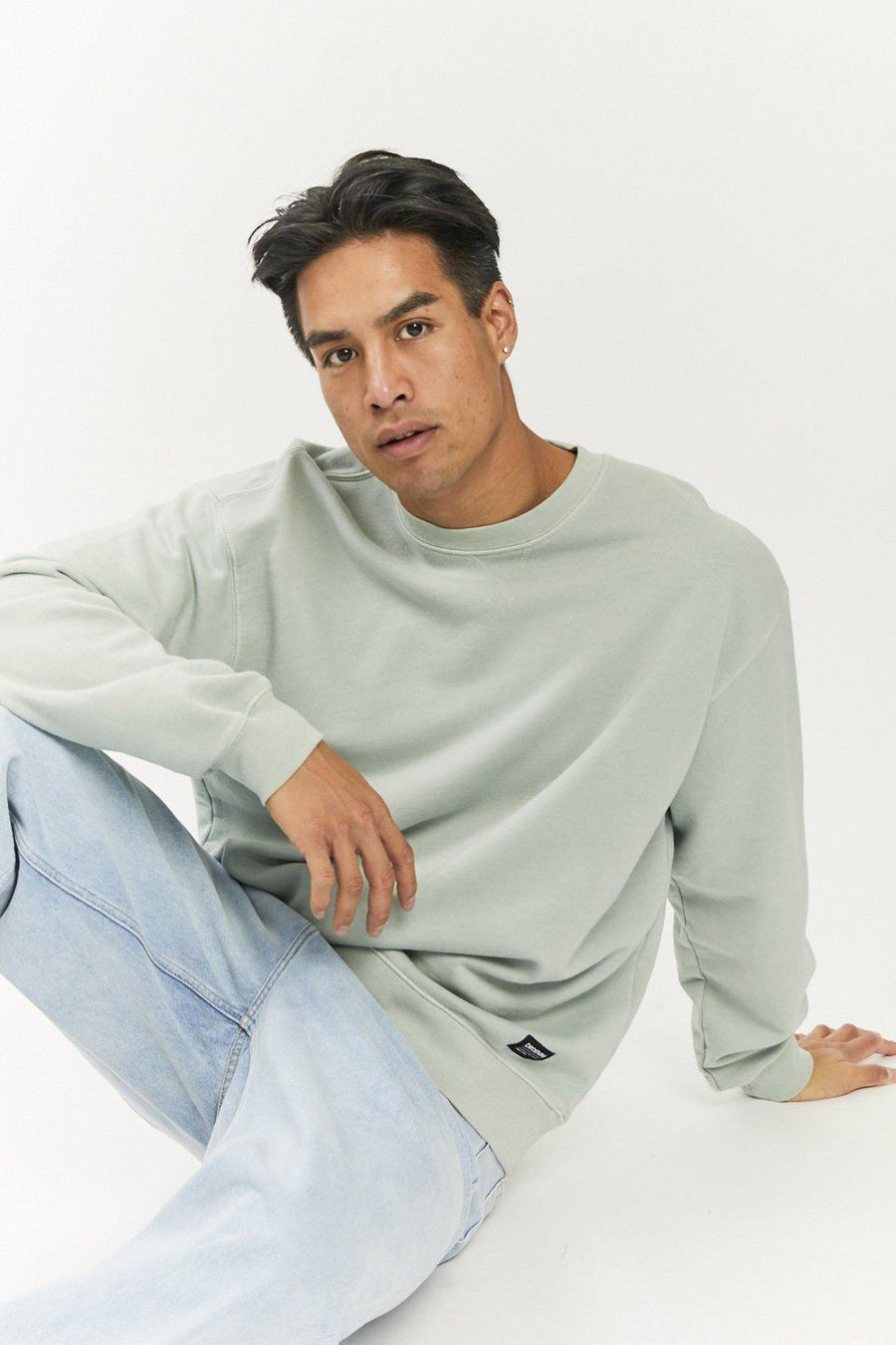 Dario Sweater - Washed Aqua Grey - Dr Denim Jeans - Australia & NZ