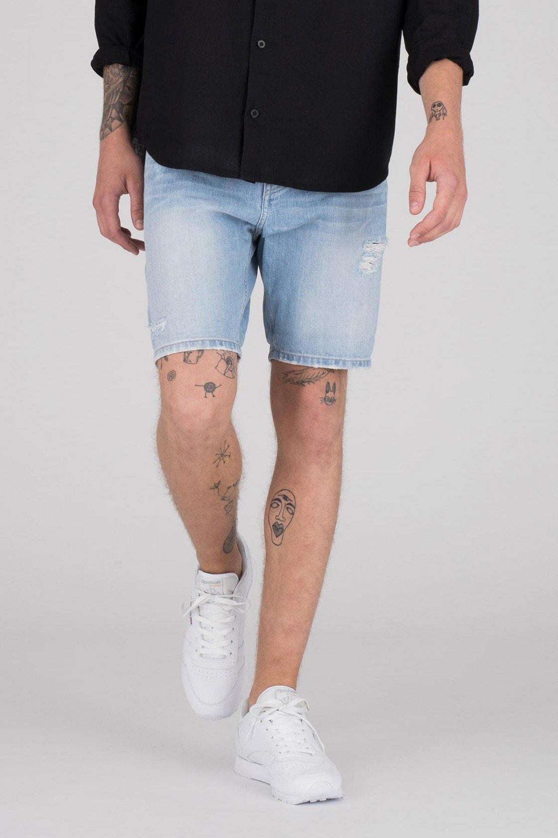 Bay Shorts Light Blue Ripped - Dr Denim Jeans - Australia & NZ