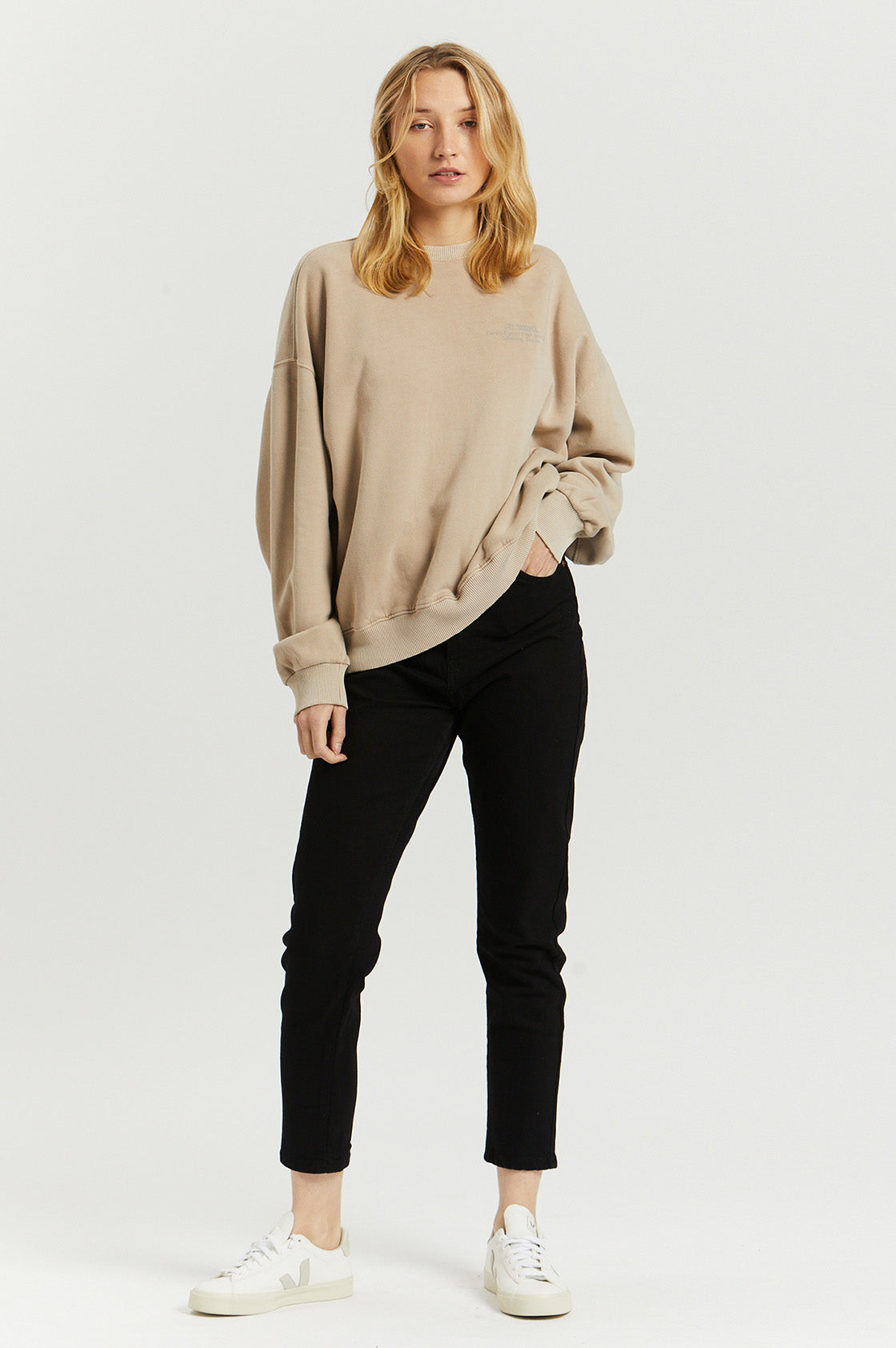 Fergie Sweatshirt - Washed Doe - Dr Denim Jeans - Australia & NZ
