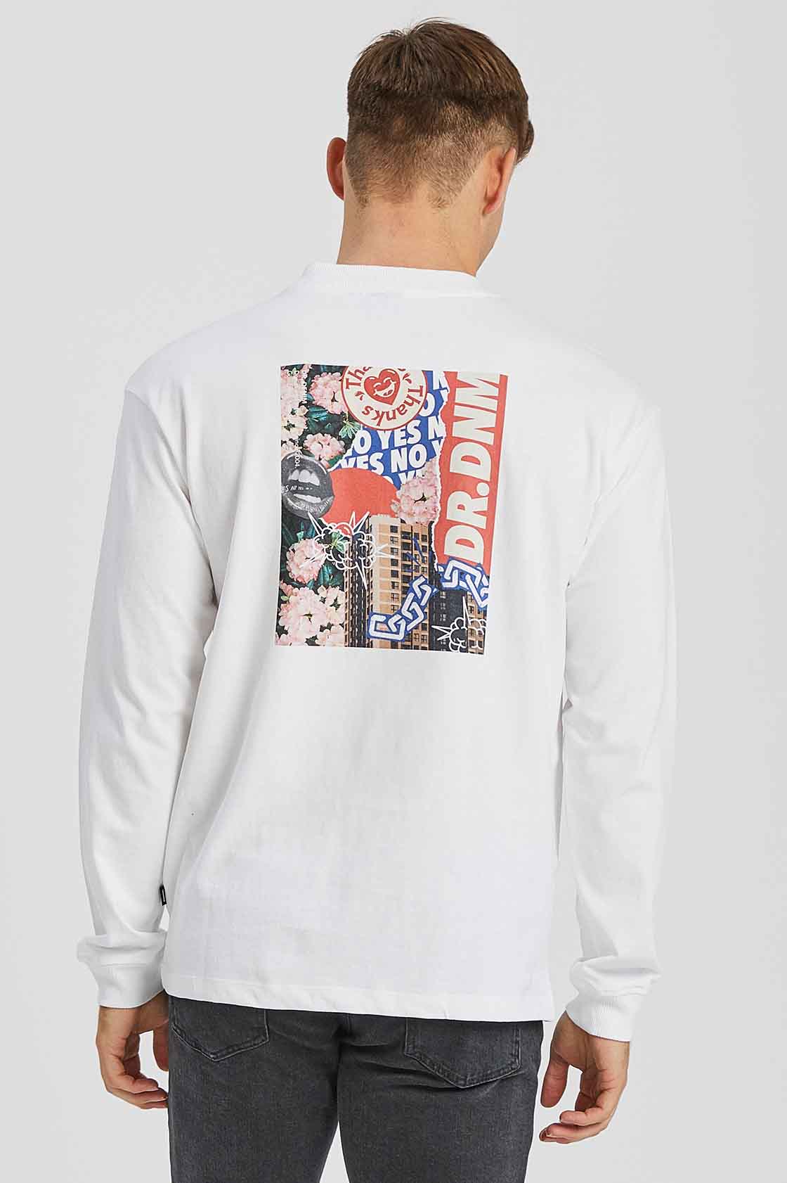 Kane Longsleeve Tee City Life White - Dr Denim Jeans - Australia & NZ