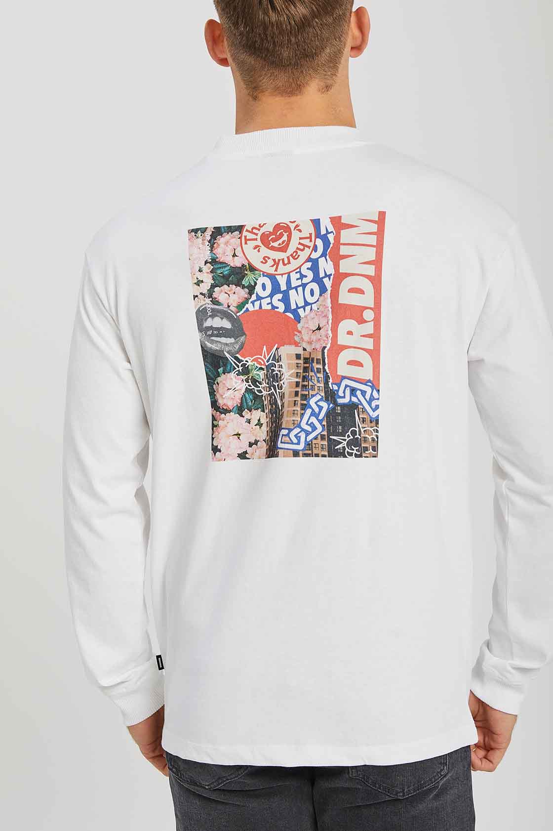 Kane Longsleeve Tee City Life White - Dr Denim Jeans - Australia & NZ