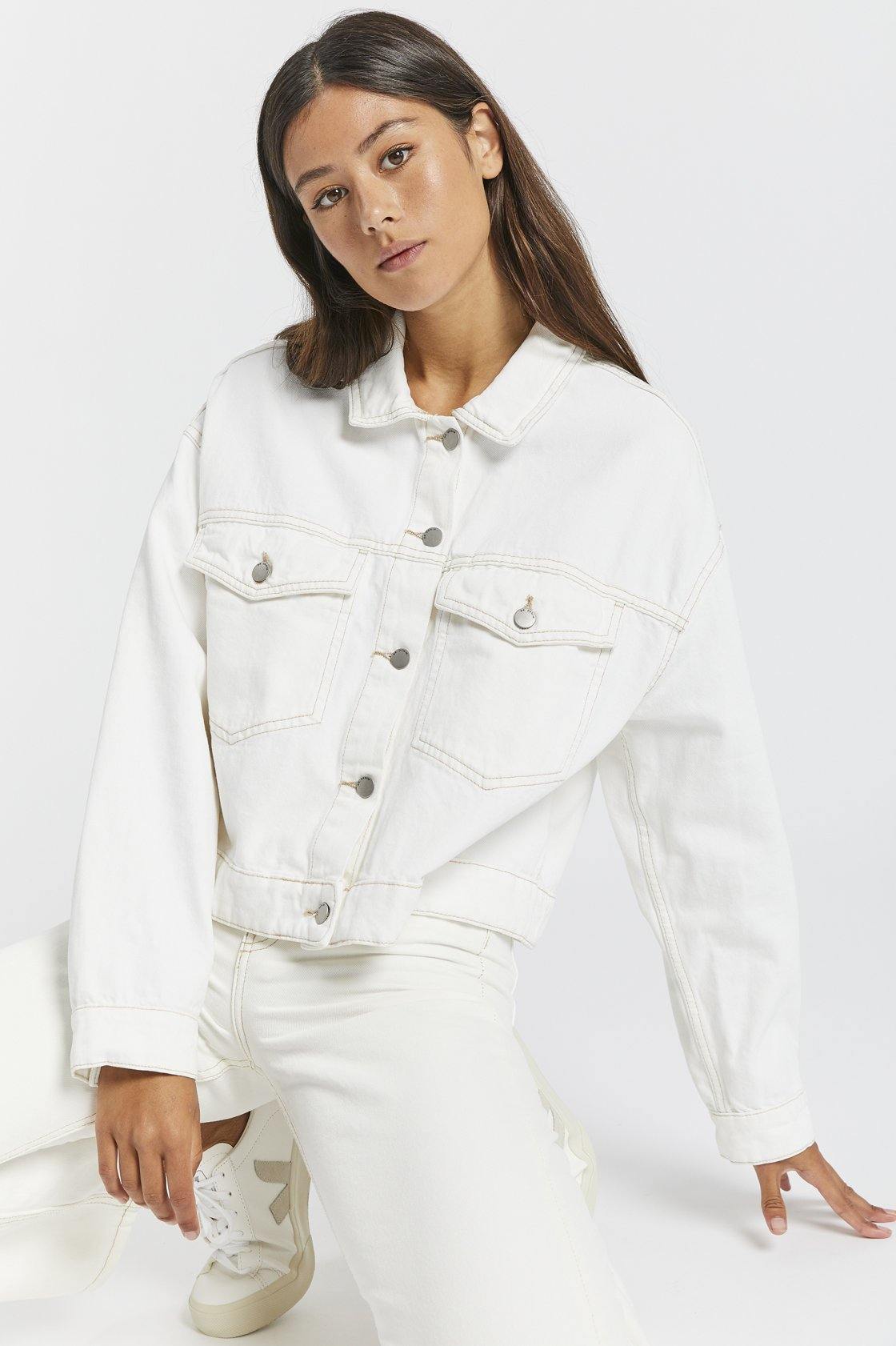 Khalila Cropped Jacket - Light Ecru - Dr Denim Jeans - Australia & NZ