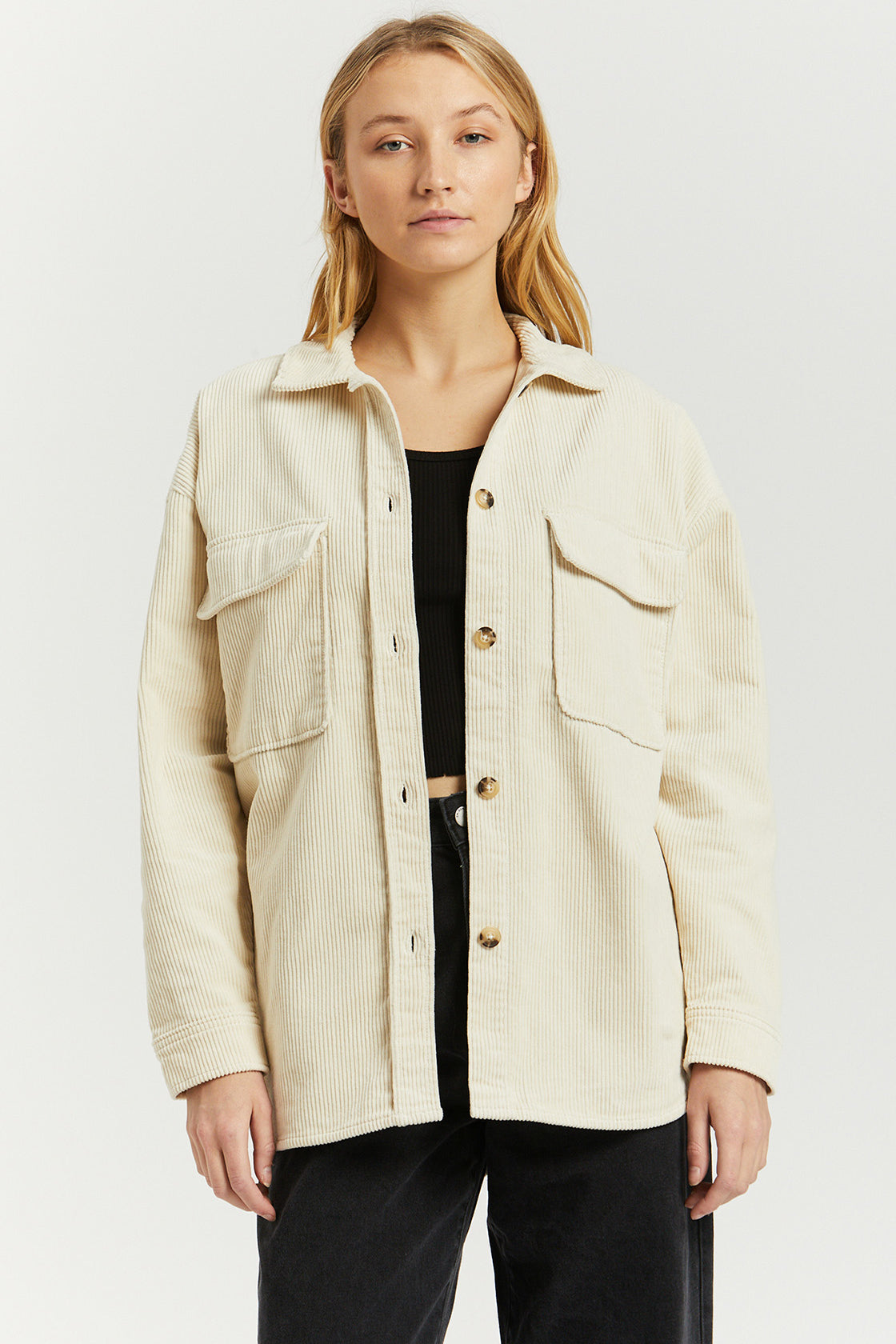 Mona Overshirt - Off White Cord - Dr Denim Jeans - Australia & NZ