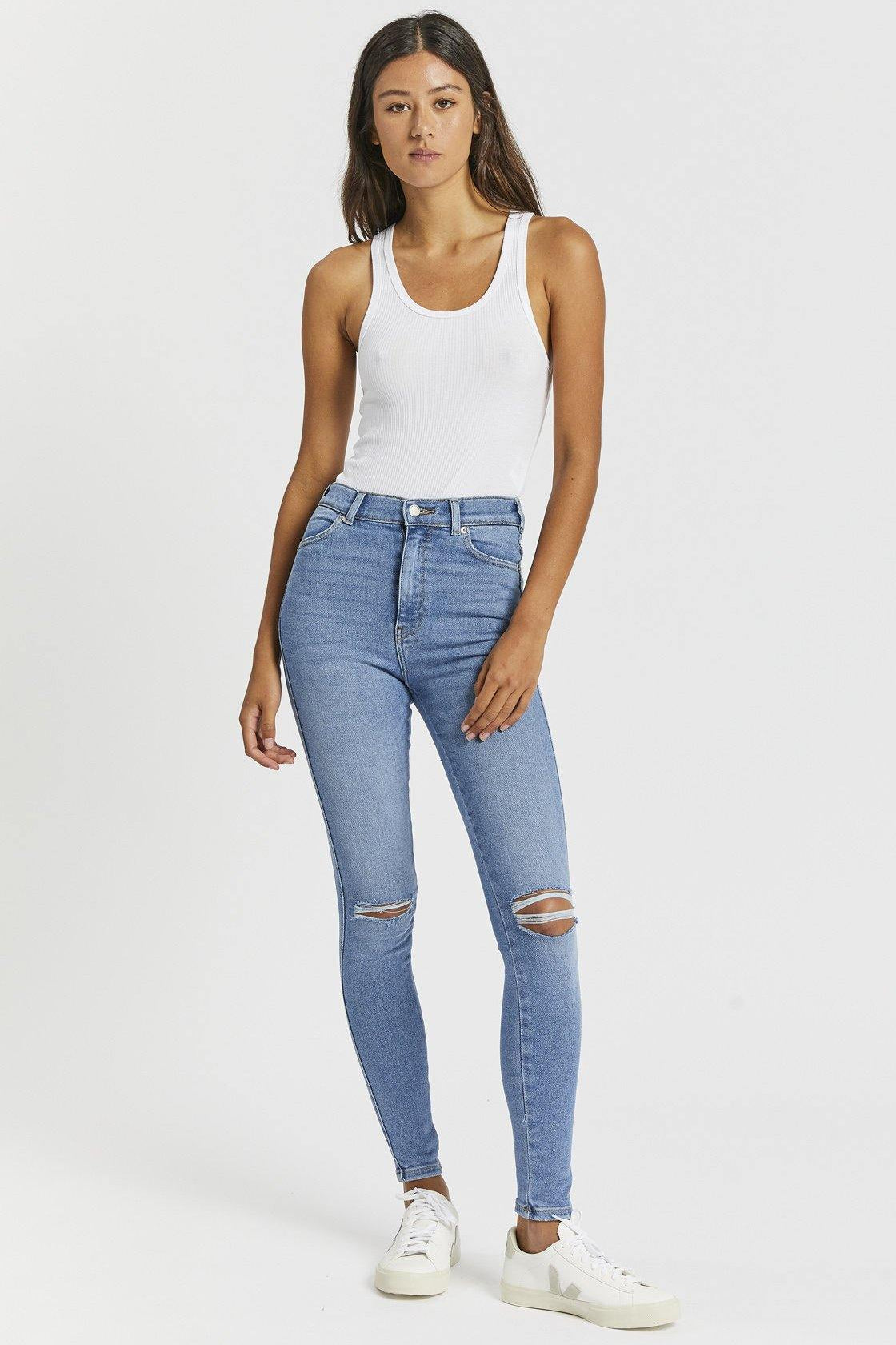 Moxy Jeans - West Coast Light Blue Ripped Knees - Dr Denim Jeans - Australia & NZ