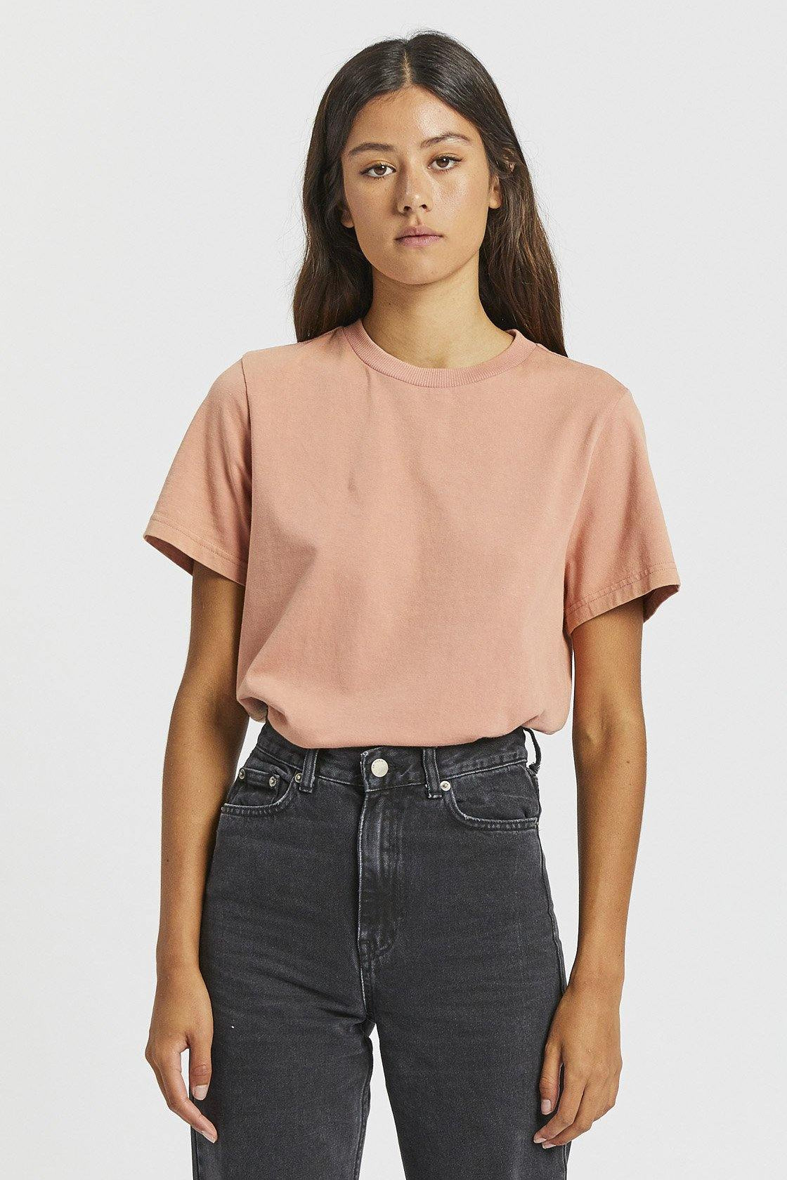 Tasya Tee - Washed Terracotta - Dr Denim Jeans - Australia & NZ